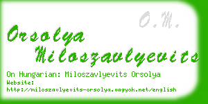 orsolya miloszavlyevits business card